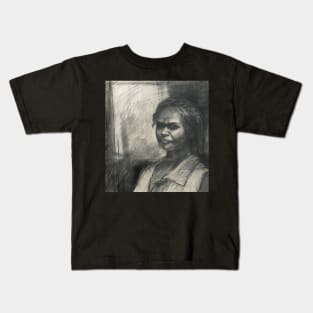 Kuntamare : charcoal portrait drawing Kids T-Shirt